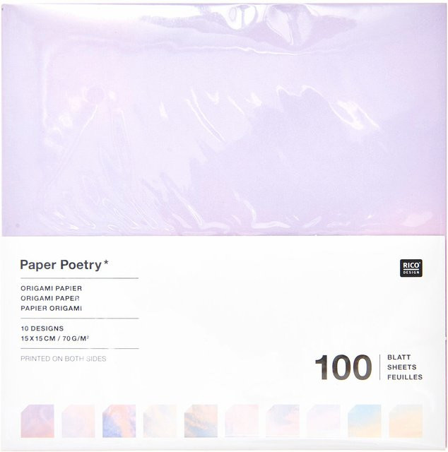 Rico Design Paper Poetry Origami Papier The Sky is the Limit, Multicolor, 100 Blatt, 15 x 15 cm - Bild 1
