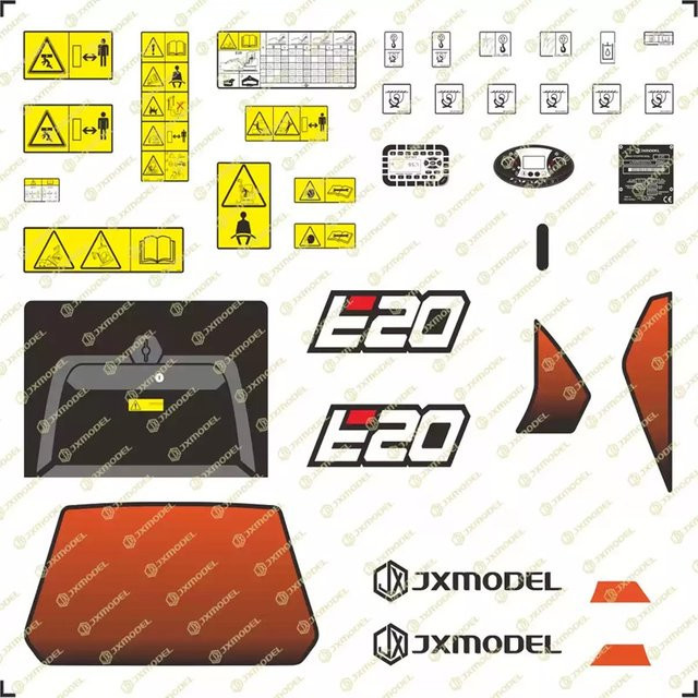 JXmodel Mountain Cat Logo Wassertransfer-Warnaufkleber, Modell Mini-Bagger, 1/14 - Bild 1