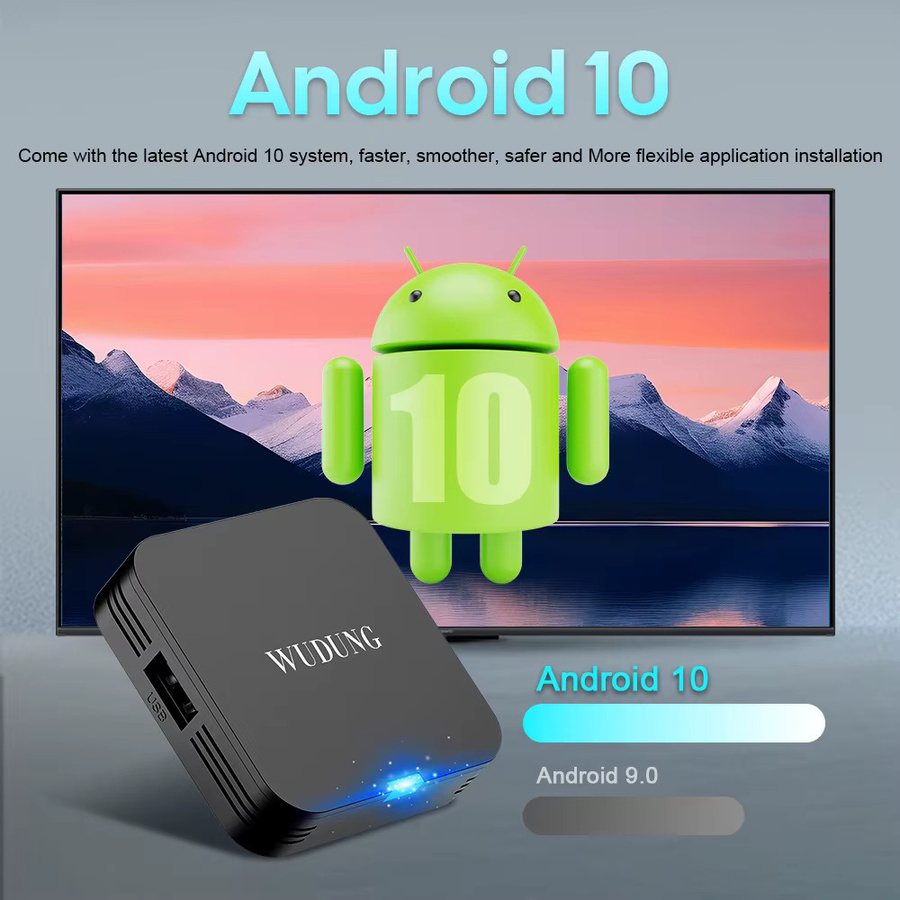 WUDUNG TX1 Smart TV Box mit Android 10.0, Allwinner H313 Quad-Core, 2GB RAM, 16GB ROM, 4K HDR, 2,4G WLAN, Schwarz - Bild 3