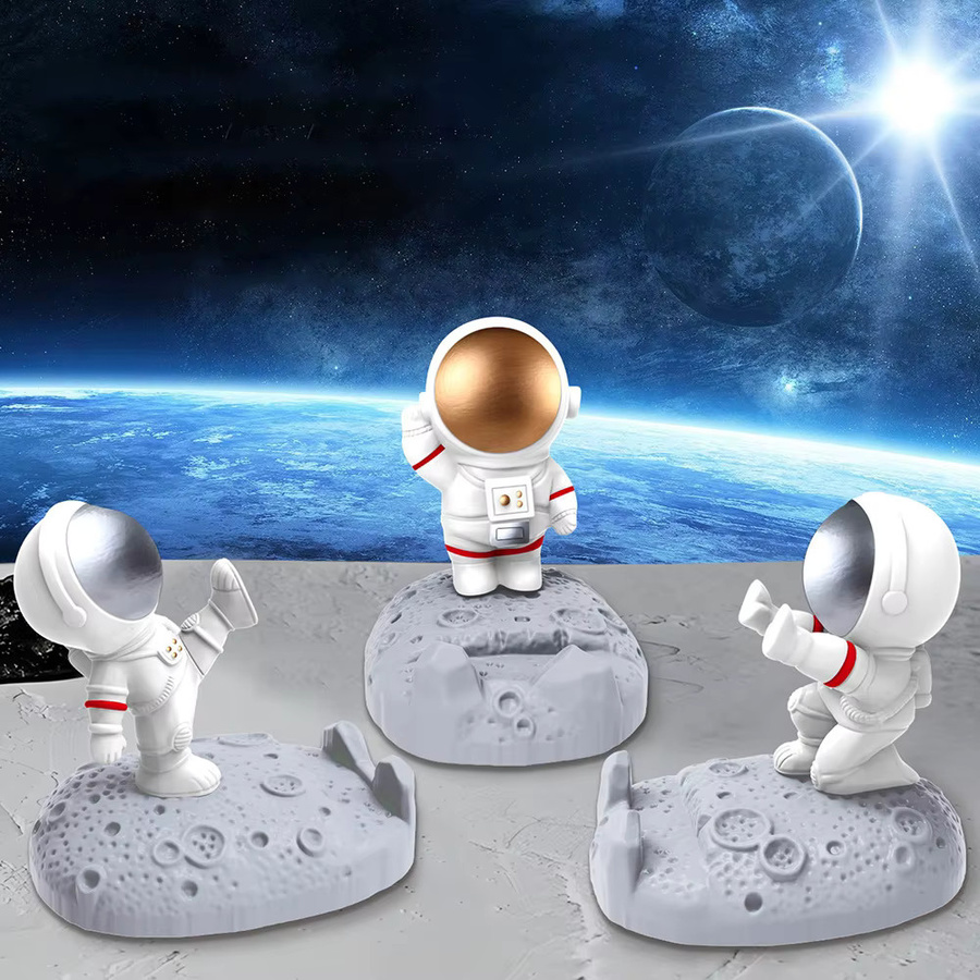 AKABEILA Nordic Astronaut Handyhalter aus Kunststoff für den Schreibtisch in Gold oder Weiß - Bild 4