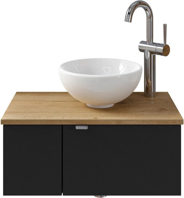 Pelipal Einzelwaschtisch Serie 6915 in Schwarz Matt mit Softclose, Breite: 61 cm - Bild 1