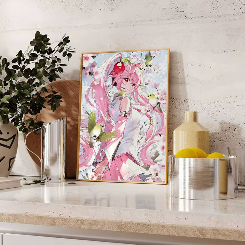 Hatsune Miku Anime Wandbild als selbstklebender wasserfester Aufkleber aus Papier, mehrfarbig, rechteckig - Bild 5