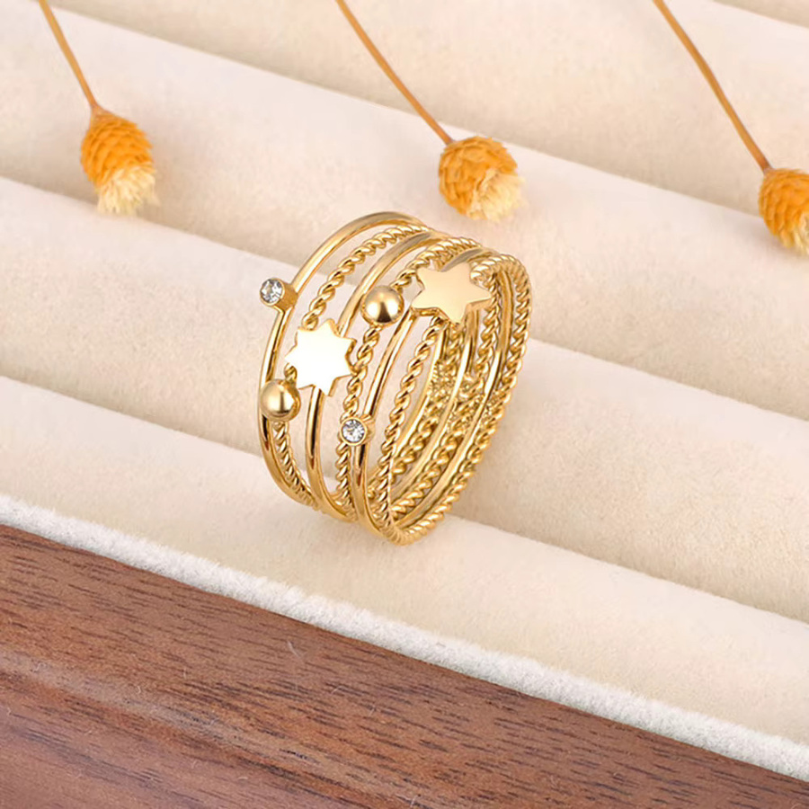 Lokaer Ring Edelstahl, Gold, Zirkonia, Damen - Bild 2
