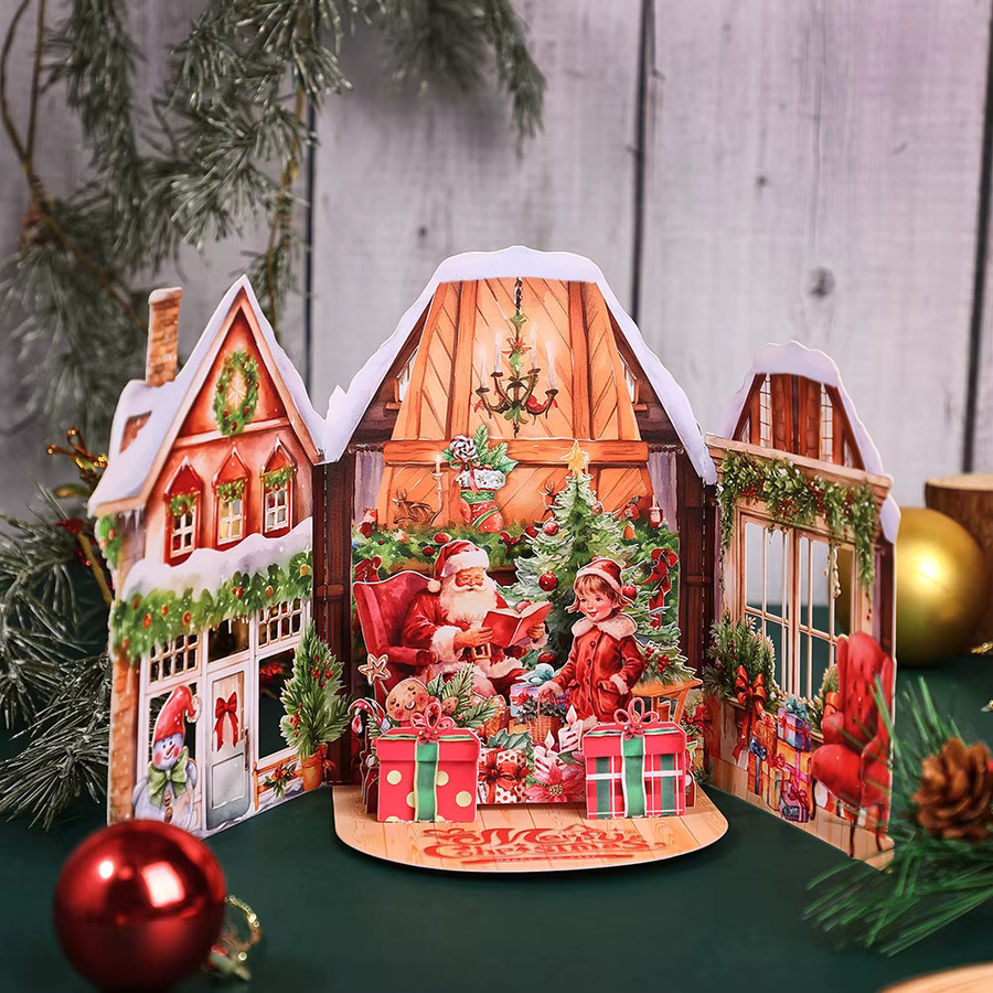 Opjoys 3D-Pop-Up-Grußkarte im Cottage-Stil, bunte Überraschungs-Faltkarte für Geburtstag, Muttertag oder Jahrestag - Bild 3