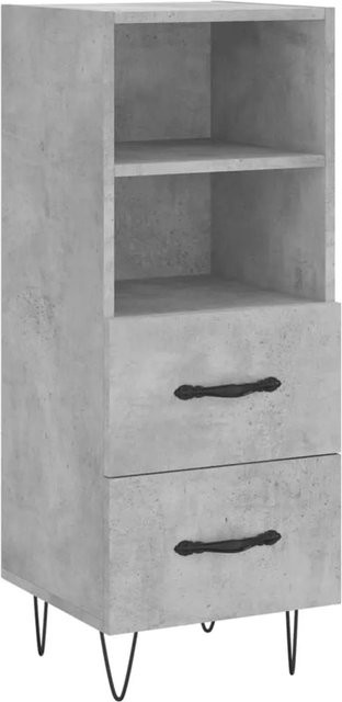 vidaXL Sideboard modern in Betongrau aus Holzwerkstoff und Metall, B/T/H: 34,5 x 34,5 x 90 cm - Bild 1