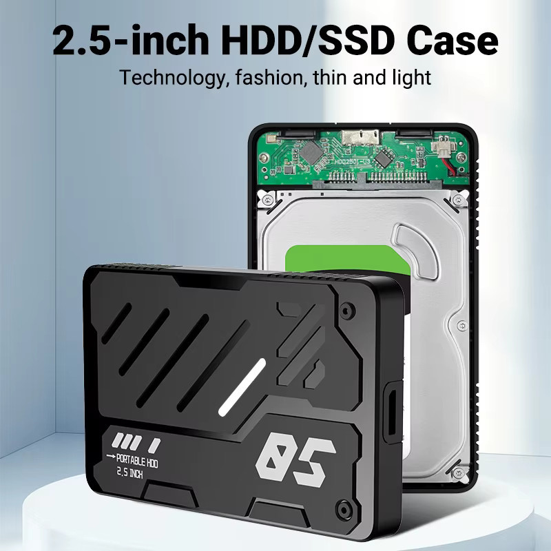 WALRAM USB-C HDD-Gehäuse für SATA Festplatten und SSDs, USB 3.1/3.0 Adapter mit 6 Gbit/s, Schwarz - Bild 7