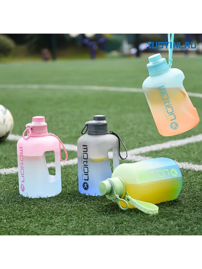 JUSTINLAU Sportwasserflasche mit Strohhalm in Pink, 2460 ml Wasserflasche mit Skala für Camping und Reisen - Bild 6