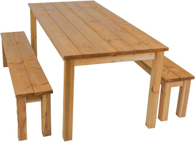 Axi Picknicktisch Louise aus Fichtenholz mit Bänken, Braun, B/T/H: 300 x 78 x 78 cm - Bild 1