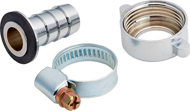 Schlauchverbinder Hose Tail aus Messing in Chrom, Verschraubung mit Tülle und Schelle, 13 mm (1/2 Zoll) x 19 mm (3/4 Zoll) - Bild 1