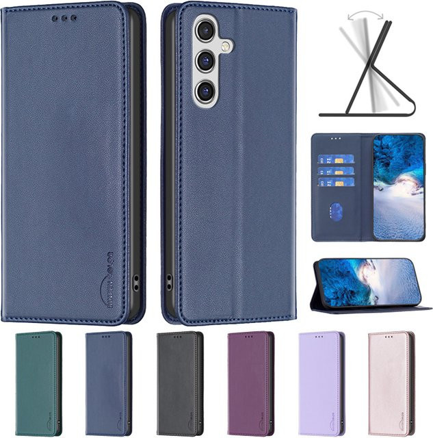 Magnetische Leder-Klapphülle für Samsung Galaxy S25 FE 5G SM-S731B mit Kartenfach - Bild 1