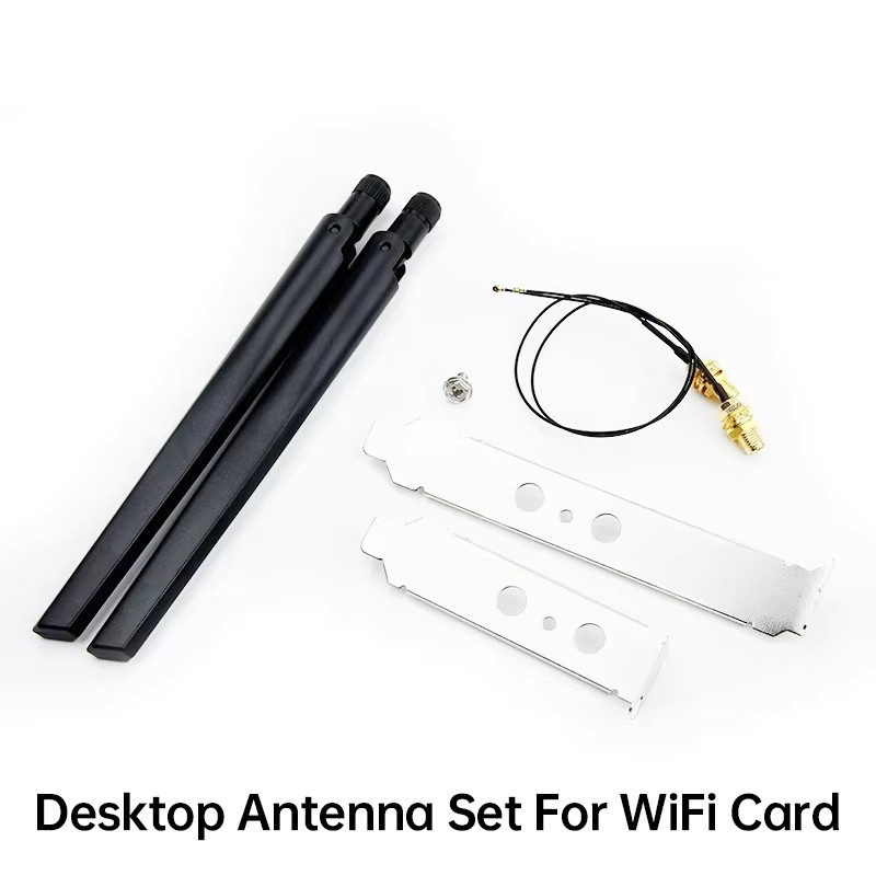 DERAPID Dual-Band WLAN-Antenne 2,4GHz und 5GHz mit 2x6dBi Verstärkung, externes RPSMA MHF4 Kabel für M2-Karten AX200 AX210 BE200, Schwarz - Bild 2