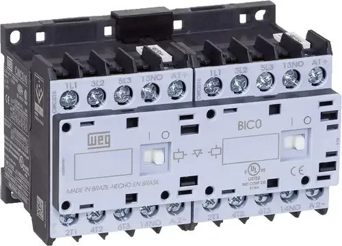 WEG Wendeschütz CWCI09-01-30D24 mit 6 Schließern, 4kW, 230 V/AC, 9A und Hilfskontakt, grau - Bild 1