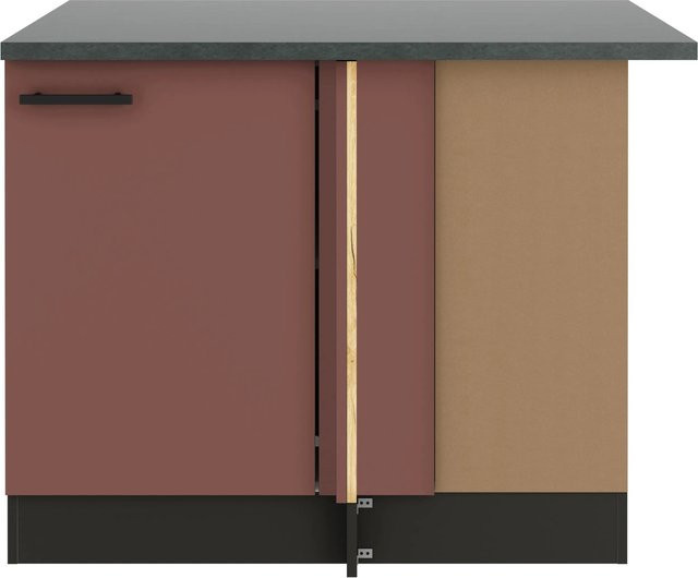 OPTIFIT Nizza407 Küchen-Eck-Unterschrank in Rostrot mit modernem Design und mattem Finish, Breite: 110 cm - Bild 1