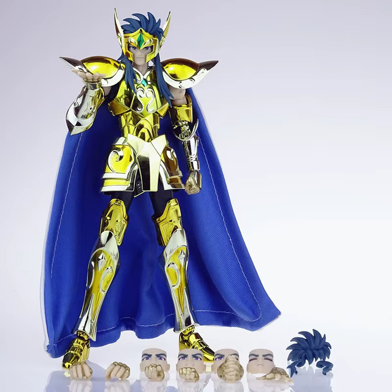 MST Saint Seiya Myth Cloth EXM/EX Metal Aquarius Camus With Hyoga Cygnus Head 24K Hades Gold Knights of the Zodiac, Actionfigur, Metall, 18+ - Bild 5