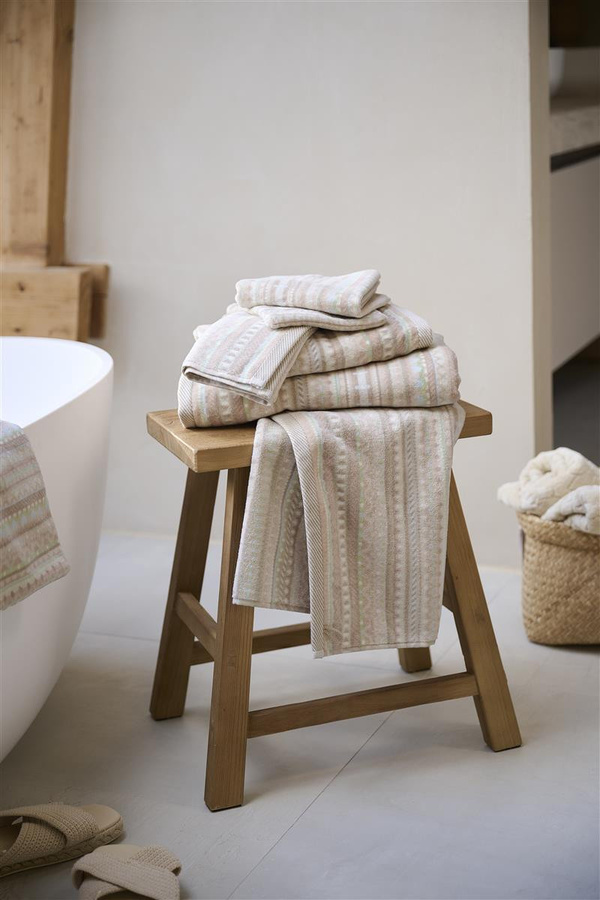 PIP Studio Handtuch Geometric Print mit Streifen in Sand und Beige, Breite: 55 cm, Höhe: 100 cm - Bild 1