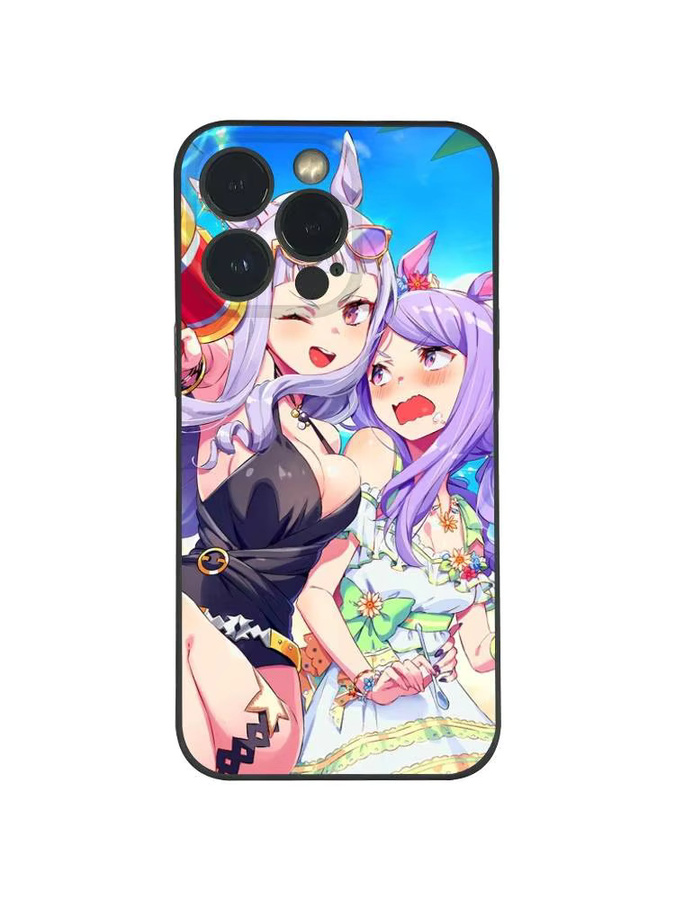Anime Umamusume Handyhülle für iPhone 11 bis 17 Pro Max Plus Mini Schwarz Frosted Soft Shell - Bild 6