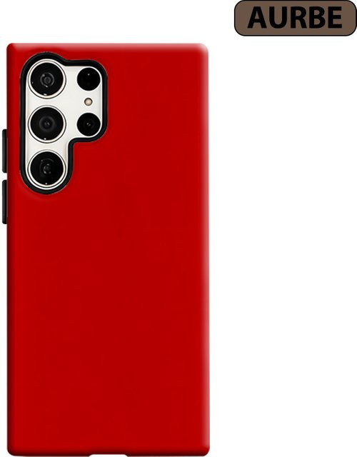Crimson Grid Stoßfeste Handyhülle für Samsung Galaxy S26 S25 S24 S23 Ultra Plus in Rot mit robuster Doppelschicht-Rückabdeckung - Bild 1
