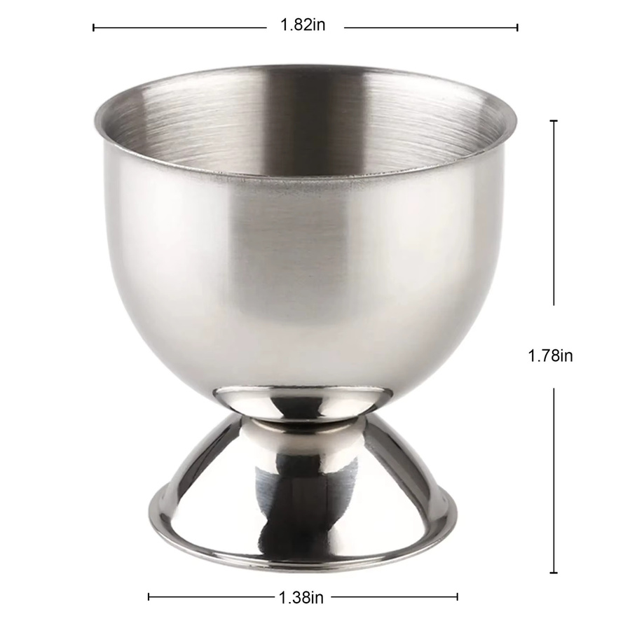 Eierbecher-Set aus Edelstahl in Silber für Frühstück und Brunch - Bild 4