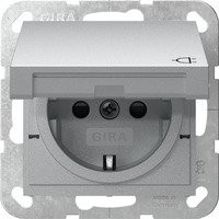 Gira Steckdose Typ F mit Klappdeckel IP44 in Silber, Unterputz-Ausführung, 16 Ampere, 250 Volt - Bild 1