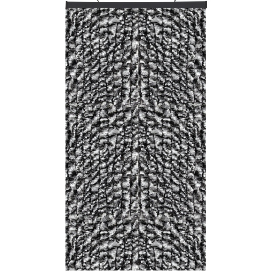 Arsvita Flauschvorhang mit Unistreifen in Anthrazit und Schwarz, B: 140 cm, H: 200 cm - Bild 2