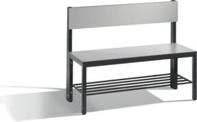 C+P Sitzbank Basic Plus mit Rückenlehne und Schuhrost, Gestell Schwarzgrau, Dekor Silbergrau, H x B x T: 79,6 x 100 x 40,7 cm - Bild 1