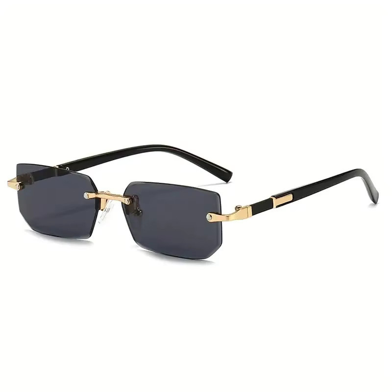 Oculos Sonnenbrille, randlos, rechteckig, Metall, Unisex, schwarz - Bild 2