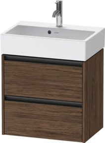Duravit Waschtischunterschrank Ketho.2 Compact in Nussbaum dunkel, wandhängend, B/T/H: 58,4 x 39,0 x 54,9 cm - Bild 1