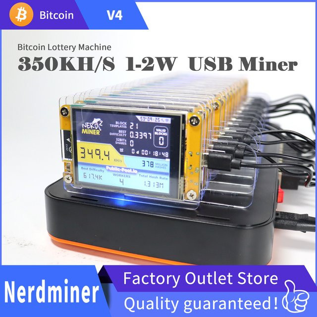 Magic Miner NerdMiner V2 USB Bitcoin Miner mit 2,8 Zoll Smart Display und ESP32-2432S028R für Solo BTC Lottery Crypto Mining - Bild 1