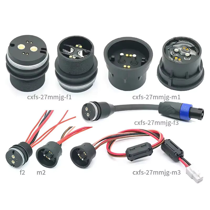DIVEDEER Magnetstecker 4Pin mit Draht und Lötzinn, 18A 24V, wasserdichter Ladestecker in Schwarz - Bild 2