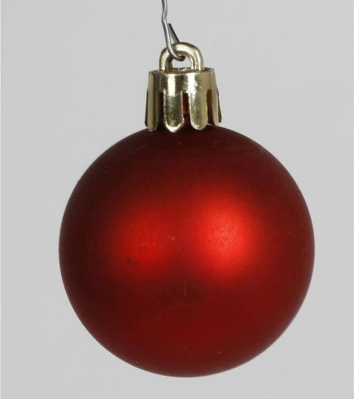 Buri Weihnachtsbaumschmuck Set aus 328 runden Kunststoff-Kugeln in Rot und Mehrfarbig, Durchmesser: 4 cm - Bild 1