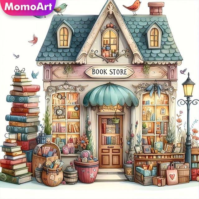 Momoart Diamant-Stickerei Buchladen, DIY Malerei Set, Natur, Bunt / Mehrfarbig - Bild 1