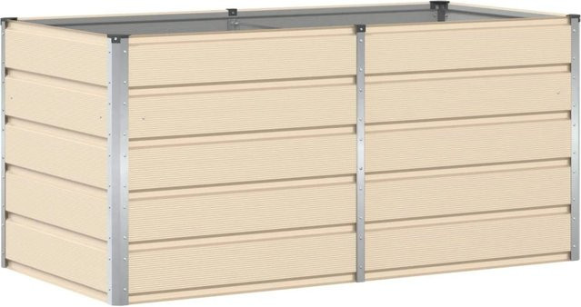 vidaXL Pflanzkübel aus Stahl in Elfenbein, B/T/H: 160 x 80 x 75 cm - Bild 1
