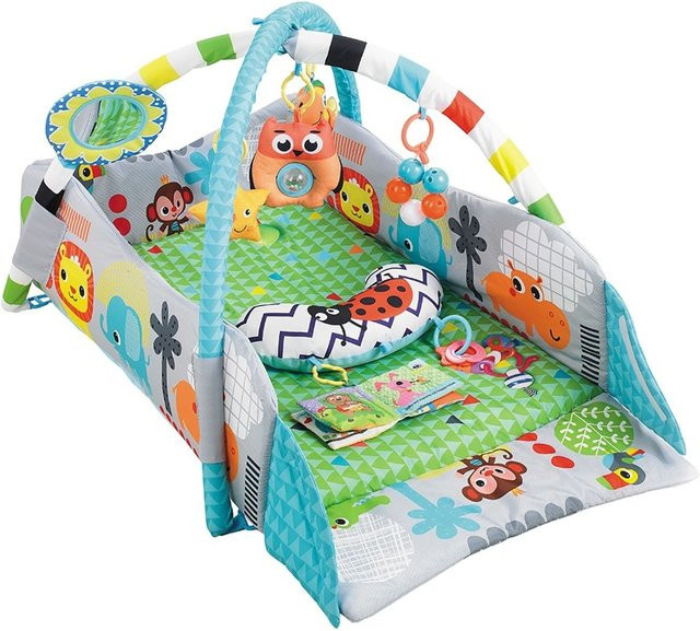 Moni Spielcenter 2 in 1 Oase JL628-1B Krabbeldecke mit Spielbogen Bunt / Mehrfarbig - Bild 1