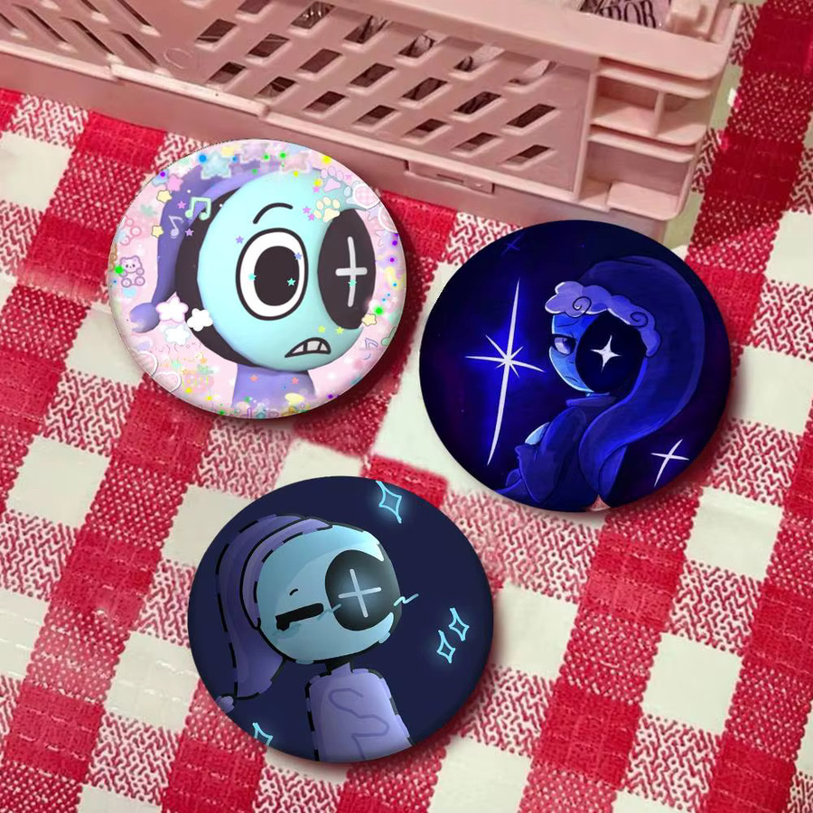 Mesuca Brosche, Emaille-Pin, Cartoon-Stil, Rund - Bild 3