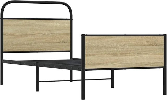 vidaXL Bettgestell aus Holzwerkstoff und Stahl in Sonoma Eiche, B/T/H: 80 x 200 cm - Bild 1