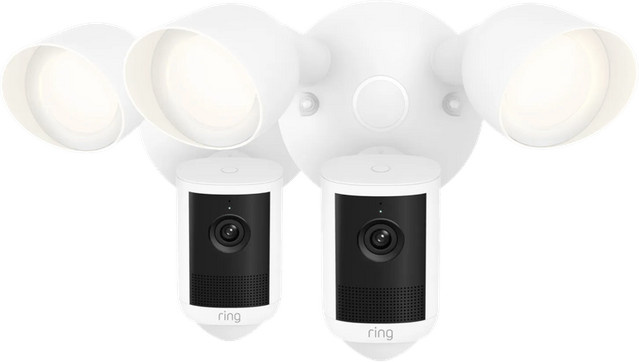Ring Floodlight Kamera 2. Generation Weiß Doppelpack mit Wi-Fi - Bild 1