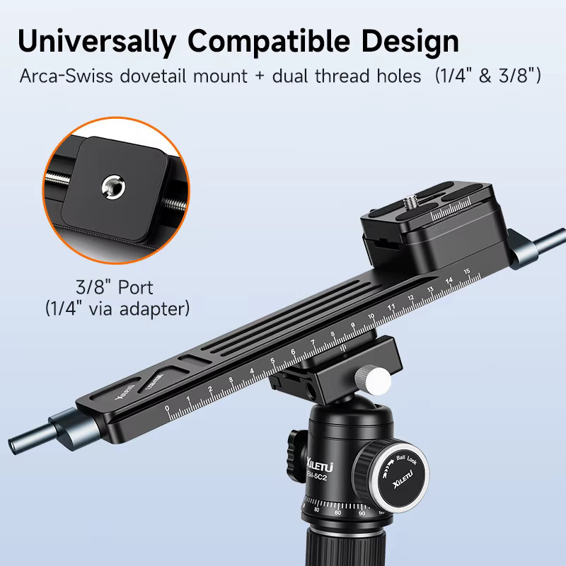 COBONE XILETU Schnellspanner-Makro-Fokussierungsschieber für DSLR-Kameras in Schwarz für Nahaufnahmen und Zeitraffer mit 5 kg Traglast - Bild 4