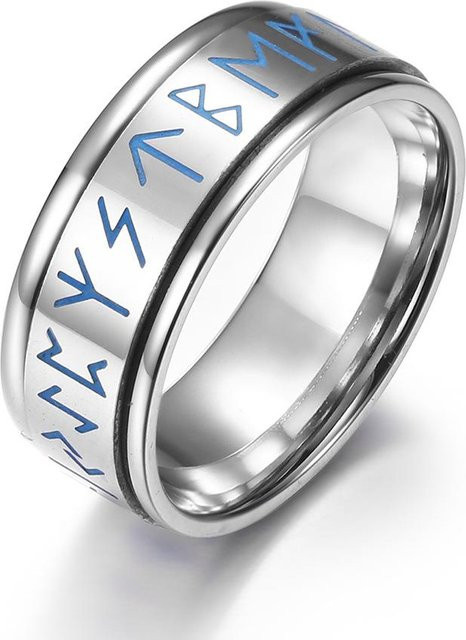 YIRAN Jewelry Drehbarer Ring Edelstahl, Schwarz, Unisex, Ringgröße 10 - Bild 1