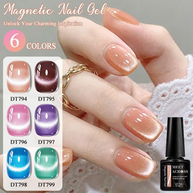 MEET ACROSS Jelly Moonlight Cat Magnetischer Gel-Nagellack, Glänzend - Bild 1