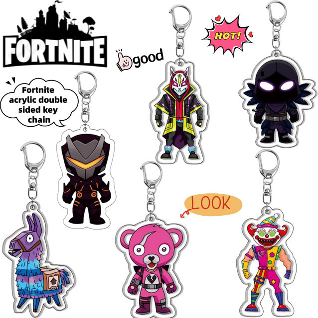 Fortnite Cartoon Acryl-Doppelseitiger Schlüsselanhänger, Kunststoff - Bild 1