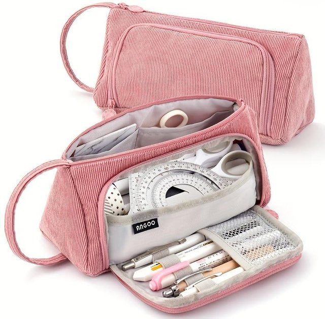 Bunte Kawaii Federtasche aus Textil in Pink und Multicolour mit großem Fassungsvermögen - Bild 1