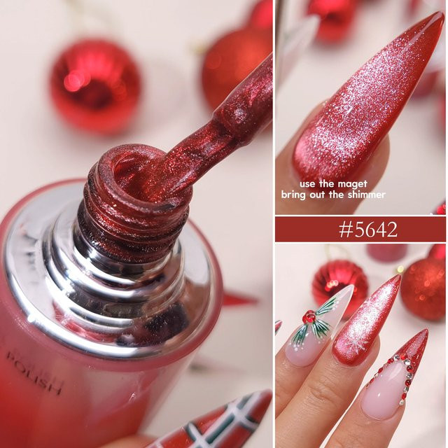 Venalisa Nagellack Cat Eye Magnet, Red, Schimmernd, 10 ml - Bild 1