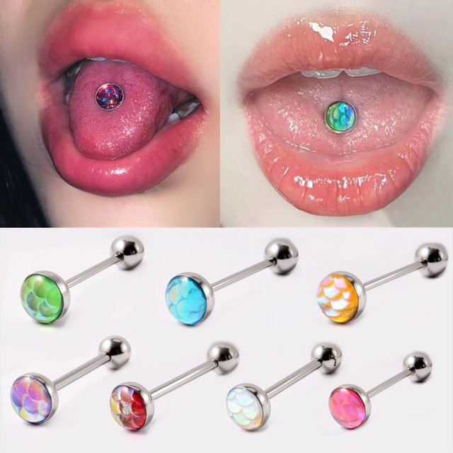 Dreamlee Zungenpiercing Barbell, Edelstahl, Silber, Kristall, Damen - Bild 1