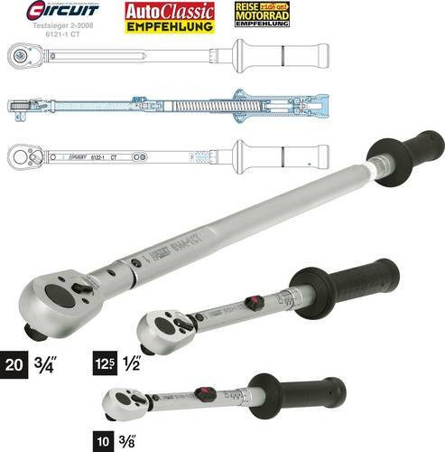 Hazet Drehmomentschlüssel 6111-1CT mit 3/8 Zoll Vierkant, 20-120 Nm, Silber - Bild 1