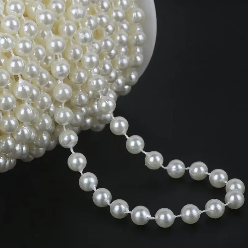 QIAO Weiße Harzperlen auf Schnurrolle für DIY-Handwerk, Hochzeit und Dekoration, 3–10 mm - Bild 2