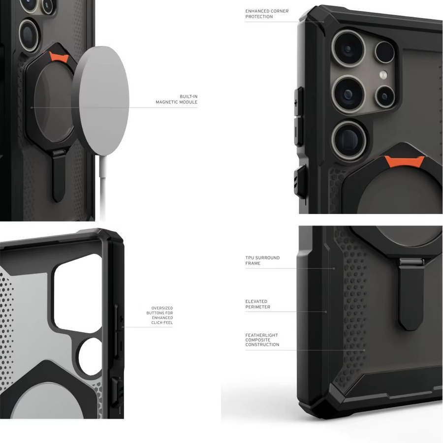 Transparente Militär-Schutzhülle für Samsung Galaxy S26 Ultra S25 S24 S23 Plus mit Magnetständer und Stoßfestigkeit - Bild 4