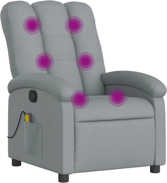 vidaXL Massagesessel Modell 2 in Hellgrau mit Stoffbezug und Armlehnen - Bild 1