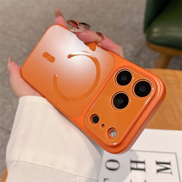 AG Matte Magnethülle für iPhone 17 Air 16 15 14 13 Pro Max 17 Pro mit Magsafe und Kameraschutz Hard Cover in Pink und Orange - Bild 1