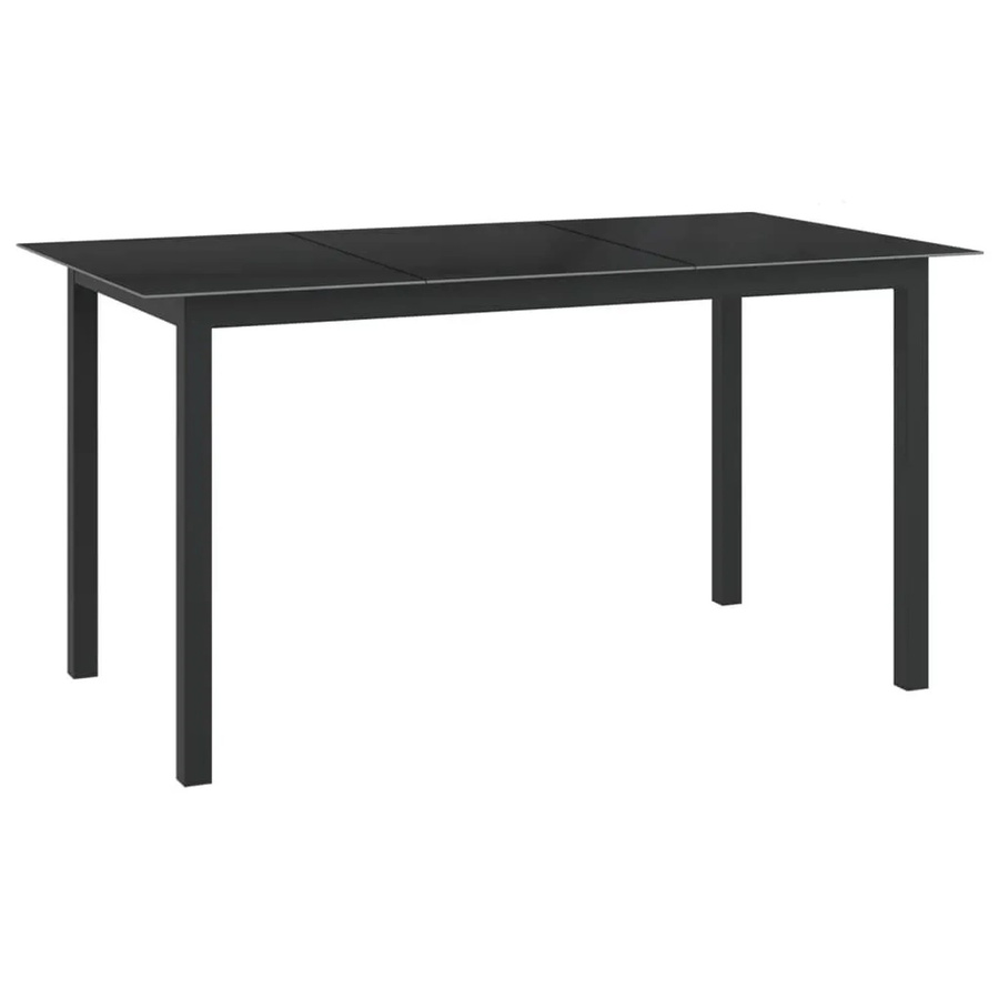 Furnicato Gartentisch aus Aluminium und Glas in Schwarz, B/T/H: 150 x 90 x 74 cm - Bild 2