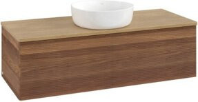 V&B Waschtischunterschrank Antao mit Frontstruktur in Eiche Honig, B/T/H: 120 x 50 x 50 cm - Bild 1